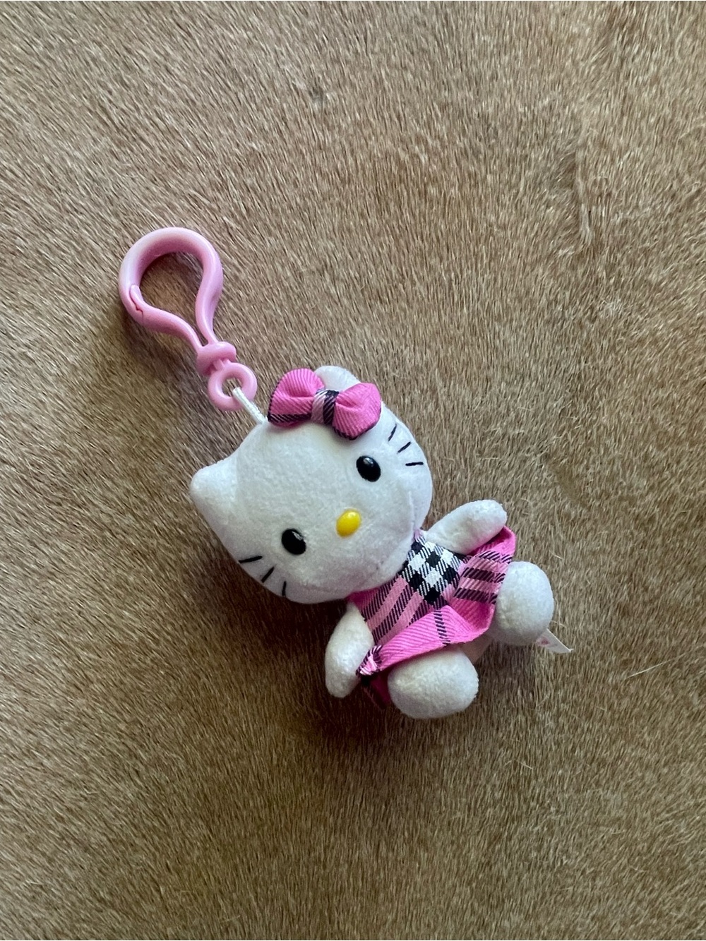 Hello Kitty Plaid Plush Keychain